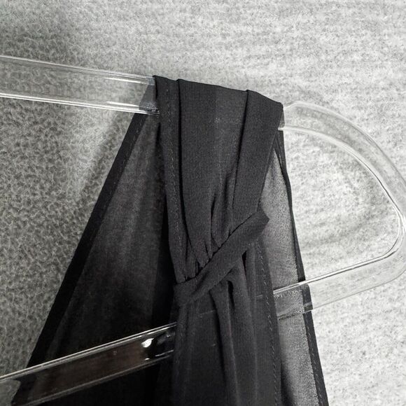 Vintage Size 10 Dress Y2K Black Cocktail‎ Flowy Black Semi Formal Goth Chiffon - Picture 5 of 6